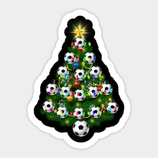 Soccer Balls Christmas Tree lights Xmas Gift Holiday Sticker